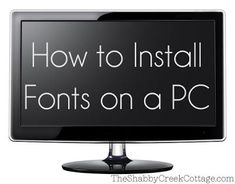 a computer screen with the words how to install font on a pc