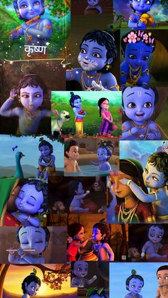 many different pictures of the same character in avatars, including one with blue hair and two