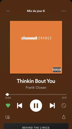 an orange music player with the words think about you