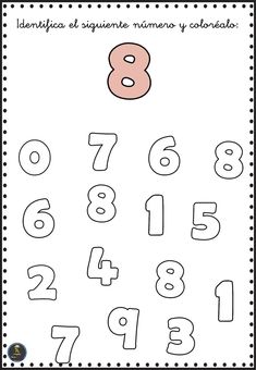 the number 8 worksheet for children to learn numbers