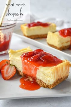 With this small batch cheesecake recipe you are able to enjoy a favorite dessert in small batch form but with the same big taste as a full size cheesecake. Cheesecake 6 Inch, Small Batch Cheesecake, Cheesecake For Two, Desserts For 1, Small Cheesecakes, Small Batch Desserts, Food For 2, Yummy Cake Recipes, Small Batch Cooking