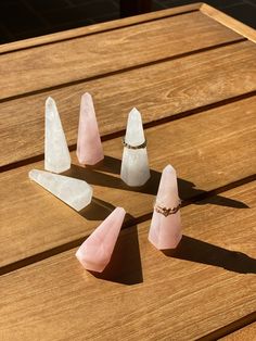 The Ring Cone holder are made of 100% Natural gemstone. We use Clear Quartz and Rose Quartz in to Ring Cone shapes. Natural crystals and gem stones have beautiful imperfections such as pockets or nicks. Measurement: approximately 7-8cm tall, 2.5cm wide at base Fits most ring sizes and multiple rings in one cone Follow us on Instagram to receive instant updates & sales!  @le.bijou__ Delivery price is fixed, if you order more than 1 item, no additional delivery fee will be charged. Rose Quartz Crystal Ring Gift, Multiple Rings, Jewelry Display Stands, Natural Gemstone Ring, Ring Displays, Quartz Rose, Crystal Rings, Jewellery Display, Jewelry Organization