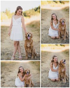 Cute Senior Girl with her Dog | How to Pose with Pets, Senior Portraits with Dogs, Senior Portraits with Family Pets, Who to Bring to Your Senior Portrait Session | Photographed by the Best Tacoma Senior Portrait Photographer Amanda Howse Pics With Dogs Ideas, Portraits With Dogs, Pet Poses, Outdoor Senior Pictures