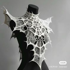 White Spider Aesthetic, Wings Over Eyes, Unique Clothing Designs, Spider Inspired Fashion, Bat Harpy, Tiefling Outfit, Eye Character Design, Monster With Wings, Jaw Mask