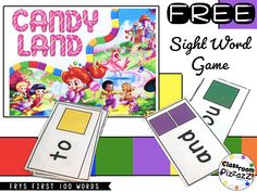 the candy land sight word game is shown