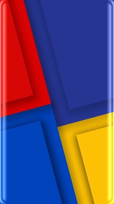 an abstract image of blue, yellow and red squares on a cell phone case with the same color as the background