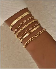 Bracelet Package, Preppy Jewelry, Gold Bracelet Set, Jewelry Accessories Ideas, Women Bracelet, Jewelry Essentials