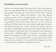 a page in a book with the words'friend in your twenties'written on it