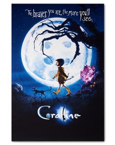 Show just how brave you are by adding this Coraline Braver Tapestry to any wall in your home. Decorate with this stylish tapestry and you'll always be showing you're a fan of Coraline. Officially licensed Exclusively at Spencer's Dimensions: 81" H x 53" W Material: Cotton Care: Spot clean Imported Coraline Art, Laika Studios, Coraline Movie, Animated Movie Posters, Coraline Aesthetic, Coraline Jones, Tim Burton Movie, Movie Poster Wall, Movie Covers