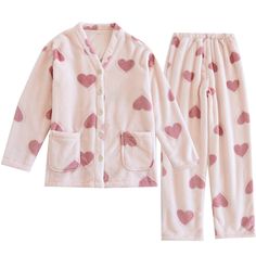 These pajama sleepwear is made of soft and stretchy fabric that keeps you comfortable all night long. The sleepwear is offered in various colors to match your personal style. Product Description:Fashion Special Design,100% Brand New, High Quality!Fabric material: Polyester (Flannel)Style: Women pajamas set, suitable for home, night sleep wearSleeve Type: full sleeveGender: WomenSeason: spring,summer,autumn, winterSize:M,L,XL Size Chart Attention: 1)Please measure the body data and choose the mor Heart Print Long Sleeve Sleepwear For Sleepover, Heart Print Long Sleeve Sleepwear For Pajama Party, Pink Long Sleeve Sleepwear With Heart Print, Pink Cotton Nightgown For Lounging, Pink Heart Print Sleepwear For Pajama Party, Pink Winter Sleepwear, Casual Soft Pink Sleepwear, Cute Heart Print Sleepwear, Cute Pink Long Sleeve Sleepwear