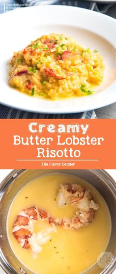 the creamy butter lobster risotto is ready to be eaten