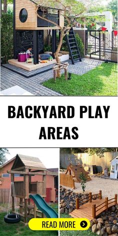 the backyard play area is made out of wood