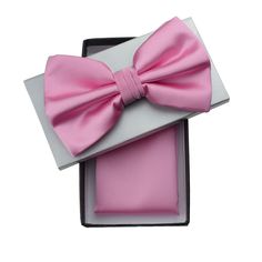 Solid satin bow tie is perfect for weddings, formal events, and special occasions. • Adjustable Neck Size 13.75 in. – 18.5 in. • Handmade of 100% Micro-Fiber • Fabric Care: Dry-clean Only • Self-Tie - Regular: 2.5 in. tall x 4.5 in. wide • Matching handkerchief included Pink Bow Tie, Formal Accessories, All Pink, Party Fits, Pink Solid, Satin Bow, Pink Bow, Spring Wedding, Dark Pink