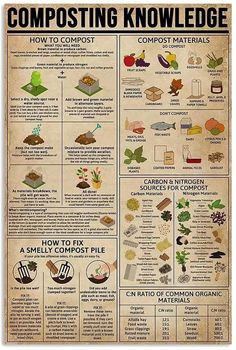 the composting knowledge poster shows how to use composting materials for food