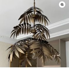 Palm Tree Light Fixture Decor, Chandelier, Tropical, Remodeling, Men, Women New Size 19” Color: Brushed Gold Finish Various Size Leaves, Starting To Get A Few Bends & Discoloration On The Leaves From Moving It In Storage. See Pictures, Instructions Sheet As Well Comes With It. Palm Tree Lights, Leaf Chandelier, Tree Light, Biophilic Design, Light For Living Room, Metal Pendant Light, Metal Leaves, Ceiling Light Fixture, Beautiful Lighting