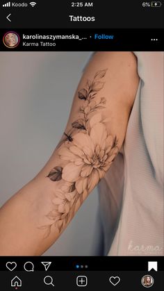 a person with a flower tattoo on their arm