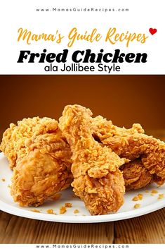 Fried Chicken ala Jollibee Style - Mama's Guide Recipes Filipino Fried Chicken Recipe, Chicken Recipes Pinoy, Fried Chicken Marinade, Jollibee Chicken, Chicken In Crockpot, Enchiladas Sauce, Tapioca Recipes, Chicken Wings Recipes