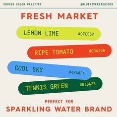 a poster advertising fresh market lemon lime ripe tomato cool sky perfect for sparkling water brand