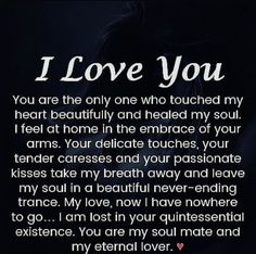 i love you poem written in white on black background