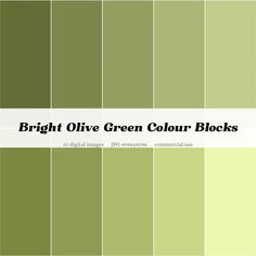 bright olive green color blocks with the text bright olive green color blocks on it's side