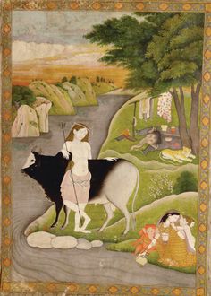 Ancient Indian Paintings, Shiv Parivar, Persian Book, Art Different, India Painting, Mughal Paintings, Persian Miniature, Indian Painting, Hinduism Art