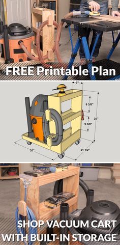 two pictures showing the different parts of a table with wheels on it and an image of a