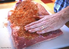 This is a good, sweet rub that you will produce a good, flavorful barbecued brisket. This rub can be used on oven baked briskets as well. Brisket Rubs, Oven Baked Brisket, How To Make Barbecue, Baked Brisket, Brisket Rub, Meat Rubs, Smoked Beef Brisket