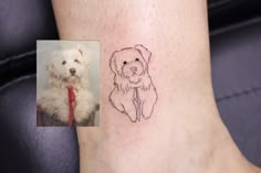 a small dog tattoo on the ankle