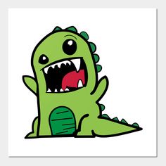 a cartoon green monster with its mouth open