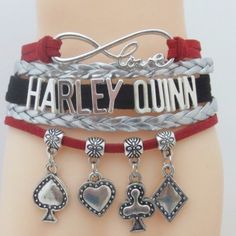 Harley Quinn Bracelet Harley Quinn Bracelet, Harley Quinn Jewelry, Infinity Love, Love Cards, Pendant Bracelet, Harley Quinn, Alex And Ani Charm Bracelet, Womens Jewelry Bracelets, Charm Bracelet