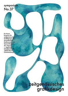 a poster with blue watercolors on it and the words, symposium no 37