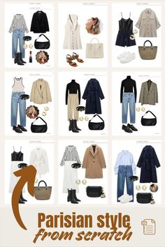 Wardrobe Printable, Parisian Capsule Wardrobe, Wardrobe Inventory, Wardrobe From Scratch, Parisian Chic Outfits, French Style Clothing, Parisian Wardrobe, Find Your Personal Style, French Capsule Wardrobe