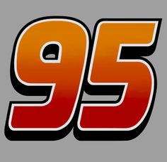 an orange and black logo with the number 95 on it