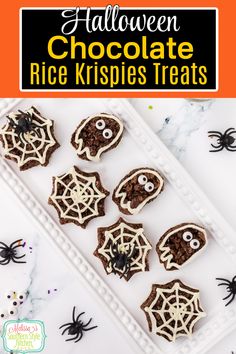 Chocolate Rice Krispies Treats for Halloween Chocolate Rice Krispies, Cocoa Krispies, Halloween Treats To Make, Chocolate Rice Krispie Treats, Cream Cheese Frosting Cake, Cheesecake Parfaits, Seasonal Desserts, Dessert Bites, Layered Desserts