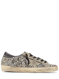 20mm super-star studs leather sneakers - Golden Goose - Women | Luisaviaroma Luxury Studded Sneakers, Luxury Low-top Suede Lace-up Shoes, Luxury Silver Low-top Sneakers, Luxury Black Studded Sneakers, Luxury Fall Sneakers With Leather Sole, Luxury Suede Sneakers For Fall, Golden Goose Purse Black, Luxury Low-top Sneakers With Star Embellishments, Luxury Fall Sneakers With Rubber Sole