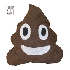 a brown poop with big eyes and a smile on it's face