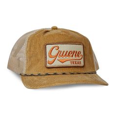 Our vintage inspired corduroy Gruene, Texas hat was designed to resemble the beautiful Fall foliage surrounding the Guadalupe River. Going to Gruene Hall? Take a walk down the hill onto the bridge & have a looksy. The colorful trees won't disappointed! Vintage Curved Brim Baseball Cap For Rodeo, Vintage Rodeo Baseball Cap With Curved Brim, Vintage Adjustable Baseball Cap For Rodeo, Vintage Snapback Rodeo Hat, Adjustable Vintage Snapback Hat For Rodeo, Vintage Baseball Cap For Rodeo, Vintage Curved Brim Snapback Hat For Rodeo, Vintage Snapback Hat For Rodeo, Vintage Beige Hat For Outdoor