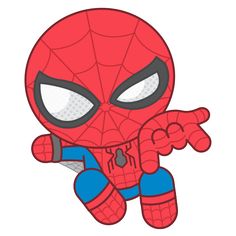 a cartoon spider man pointing at something