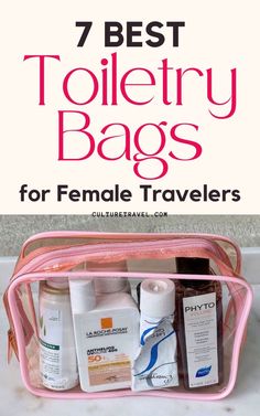 Heading out on your next trip? Make sure to pack your essentials in one of these 7 top-rated toiletry bags for women who travel frequently. From compact organizers to spacious hanging bags, these versatile pouches will keep your makeup, skincare, and toiletries neat and accessible. Click to discover the best toiletry bag for your travel style! #travelbags Travel Toiletry Containers, Functional Travel Toiletry Bag With Zipper, Tsa Compliant Toiletry Bag, Hanging Travel Toiletry Bag, Solid Toiletries For Travel, Packing Toiletries, Fine Flat Hair