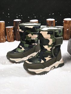 Winter High-Top Padded Warm Anti-Cold Comfortable Kids Boots Green Fashionable    Graphic    Kids Shoes, size features are:Bust: ,Length: ,Sleeve Length: Summer Slogans, Elegant Tank Tops, Summer Cherries, Kids Snow Boots, Bow Shorts, Elegant Dresses Long, Black Party, Retro Cars, Kids Boots