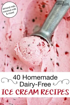 homemade dairy - free ice cream recipe with text overlay