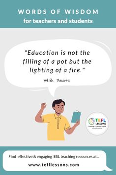 Free ESL Classroom Posters | ESL Resources | Teach English Yeats Quotes, Eld Ideas, W B Yeats, English Teaching Materials, Esl Resources