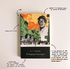 a book with an image of a man's face on the cover and words surrounding it