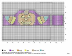 a cross stitch pattern with an image of a pumpkin on the front and back side