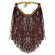 Missoni Brown Fringe Gold Metal Choker Necklace This timeless design is crafted from enduring gold metal, showcasing a modern fringe texture. It's an effortless way to upgrade any outfit and elevate your style Condition: new with tags Measurements: 14' - 37cm Metal Choker Necklace, Brown Fringe, Metal Choker, Diana Vreeland, Gold Fringe, Choker Necklaces, Drop Necklace, Missoni, Neiman Marcus