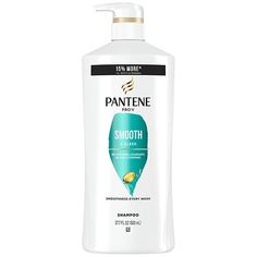 HARD WORKING, LONG LASTING Your haircare should work as hard as you do. Pantene PRO-V Smooth & Sleek Shampoo cleanses frizzy hair to remove build up and prime strands for optimal softness and shine. This anti frizz shampoo contains 2x more nutrients and won't strip your strands, so you get smoothness lasts for 72+ hours when used with Smooth & Sleek Conditioner. This formula is safe for colored hair and crafted with protective anti-oxidants and pH balancers to leave you with healthy and Pantene Shampoo, Anti Frizz Shampoo, Hair Cleanse, Hydrate Hair, Dull Hair, Frizzy Hair, Treated Hair, Color Treated Hair, Hair Care Shampoo