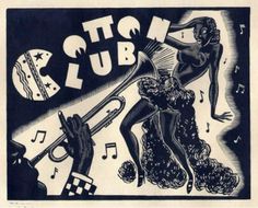 an advertisement for the rock club, with music notes on it and a woman holding a trumpet