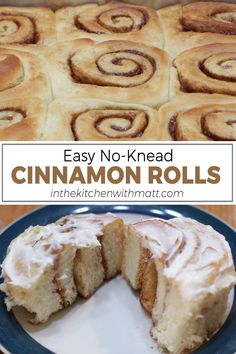 Plate full of homemade light fluffy no knead cinnamon rolls. Brunch French Toast, Muffins Ideas, Make Cinnamon Rolls, Oatmeal Baked, Infusion Recipes, Simple Brunch, Love Bakes Good Cakes, Caramel Rolls, Good Cakes