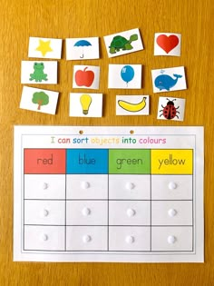 i can sort objects into colours with matching pictures to match the colors in this activity