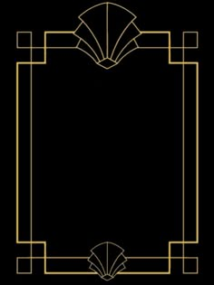 a black and gold art deco frame with an elegant design in the shape of a rectangle